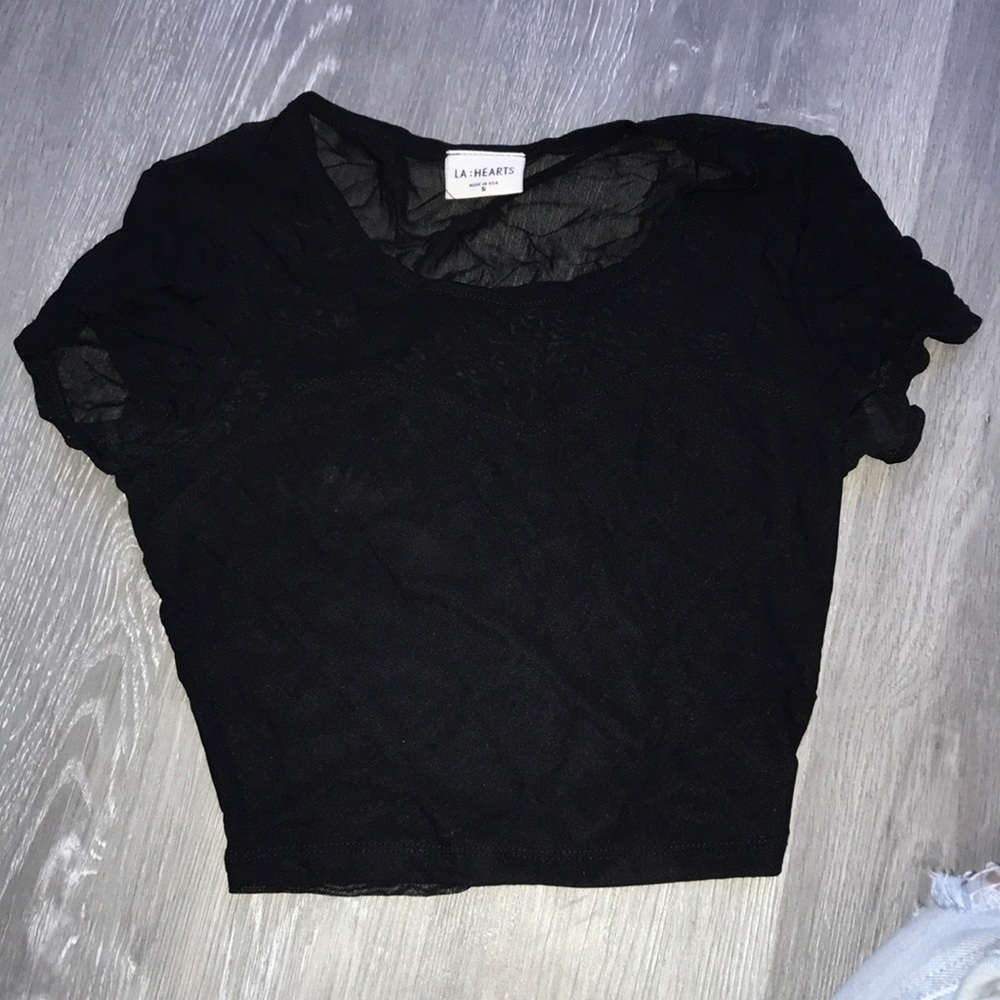 Rave mesh crop top